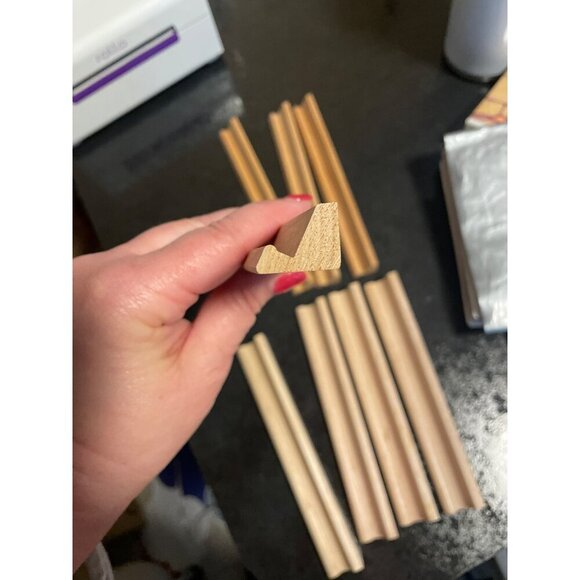 Scrabble Game Wooden Tile Holders Two Sets of 4 - Picture 5 of 5